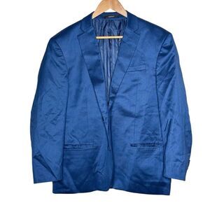 Marchatti Navy Blue Long Sleeve Suit Blazer Jacket Size 44R 2 Buttons Formal